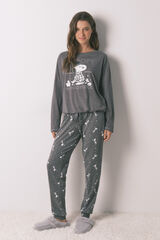 Women'secret Pijama largo Snoopy gris