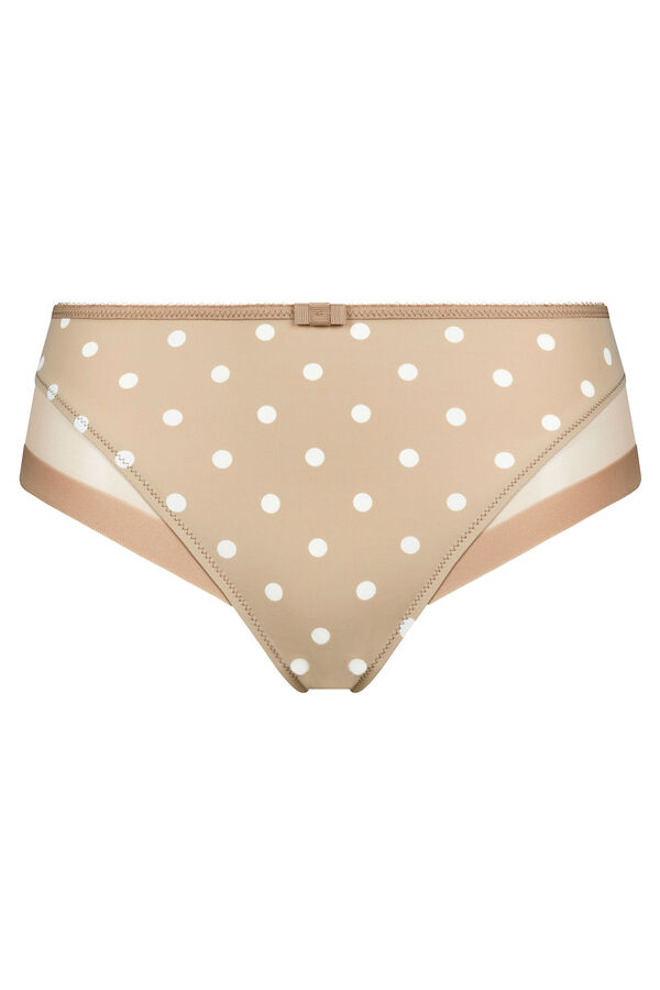 DIM Braga cl&aacute;sica de suave microfibra y detalles en malla beige