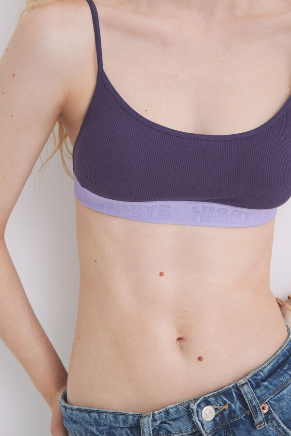 HI&BYE Sujetador top algod&oacute;n morado morado/lila
