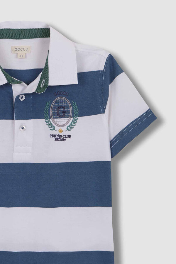 Gocco Polo rayas bordado tennis azul claro azul