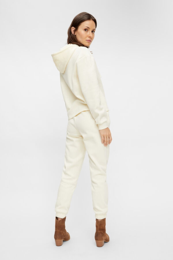Pieces Pantal&oacute;n jogger felpa beige