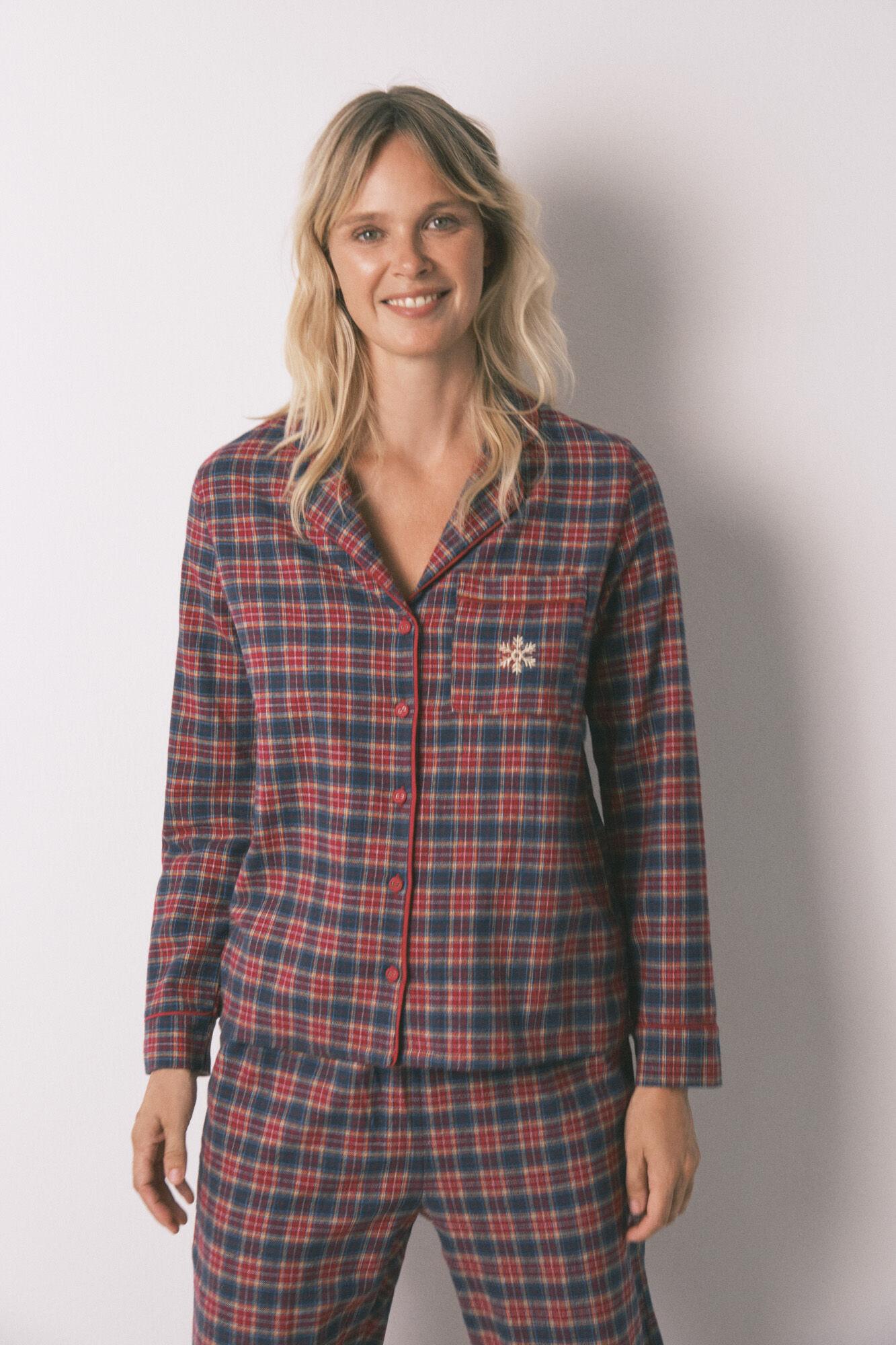 Women'secret Pijama camiseiro xadrez 100% algod&atilde;o