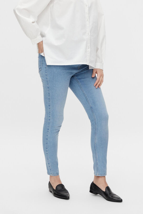 Mamalicious Calças de ganga slim maternity azul
