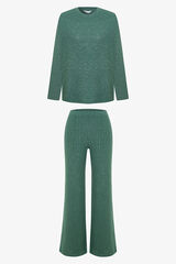 Penti Conjunto de pijama de manga larga con cuello redondo Coziness verde
