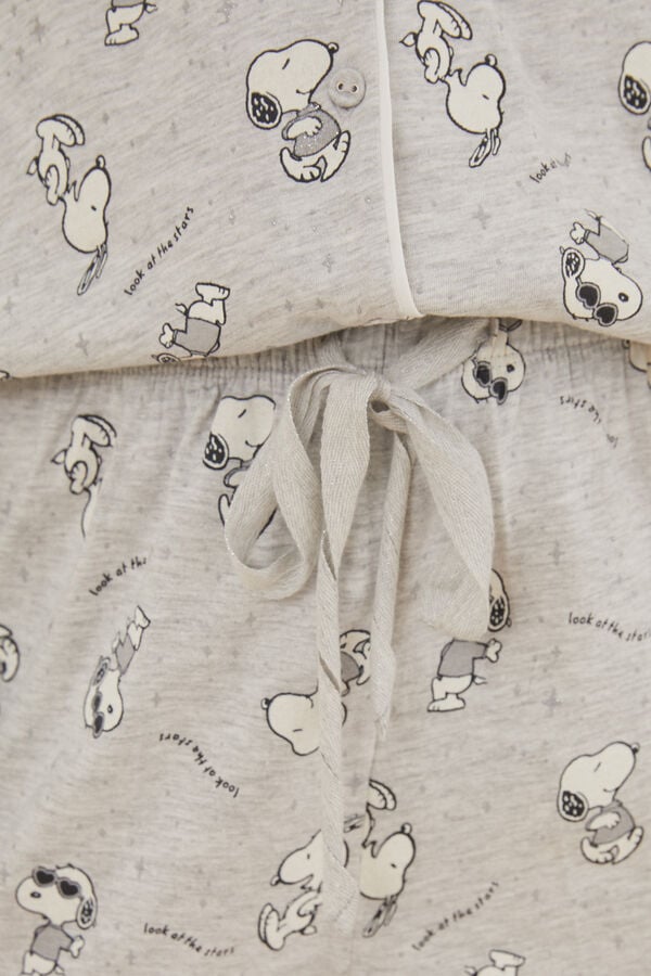 Women'secret Pijama largo camisero 100% algod&oacute;n Snoopy estampado