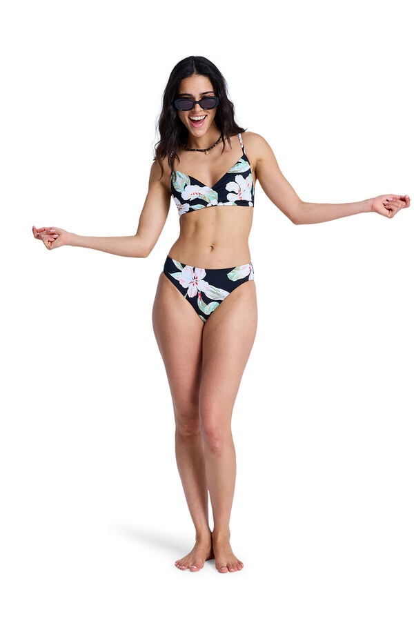 Roxy Top bikini bralette tropical negro