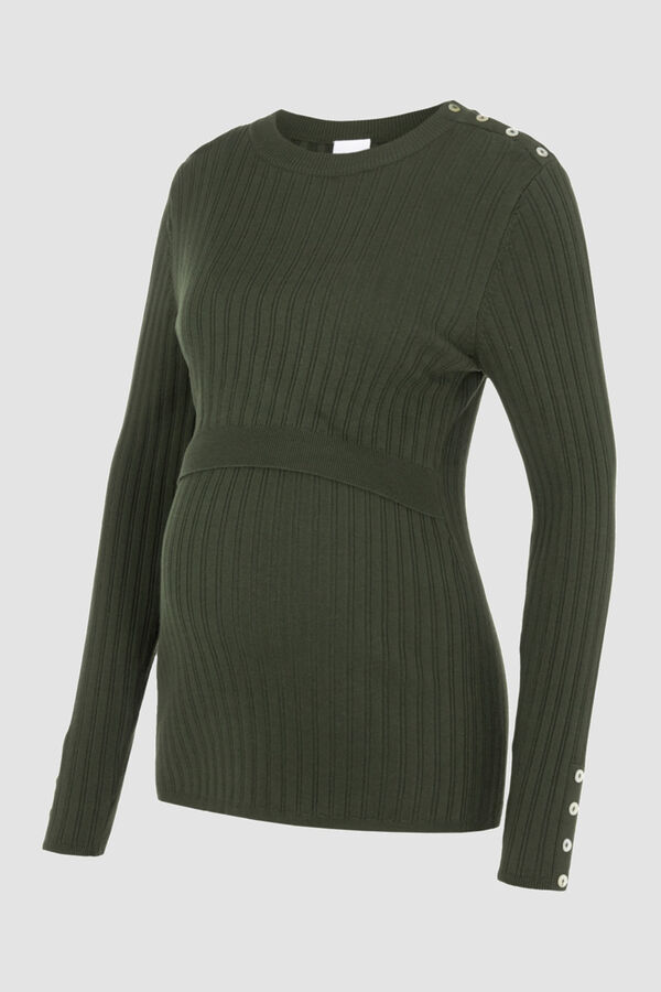 Mamalicious Top canelado dupla fun&ccedil;&atilde;o  verde