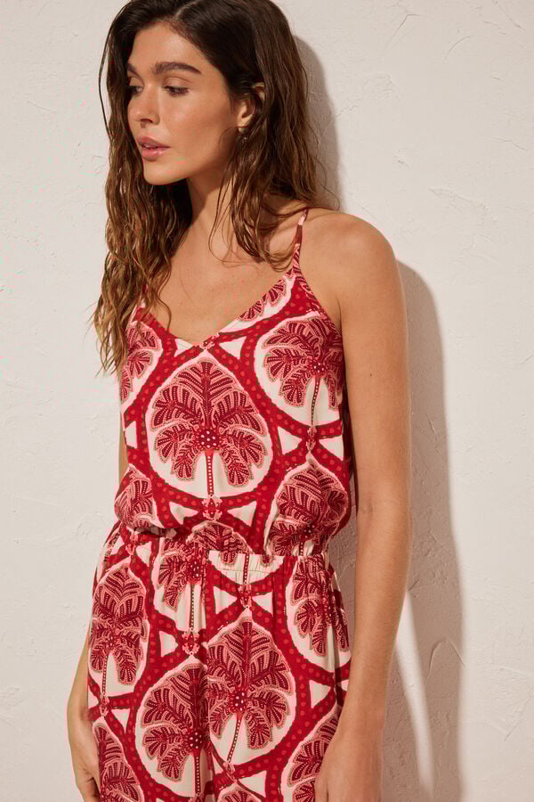 Women'secret Mono largo estampado tropical estampado