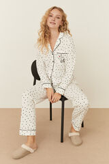 Womensecret Pijama camiseiro 100% algodão Snoopy taupes marfim beige