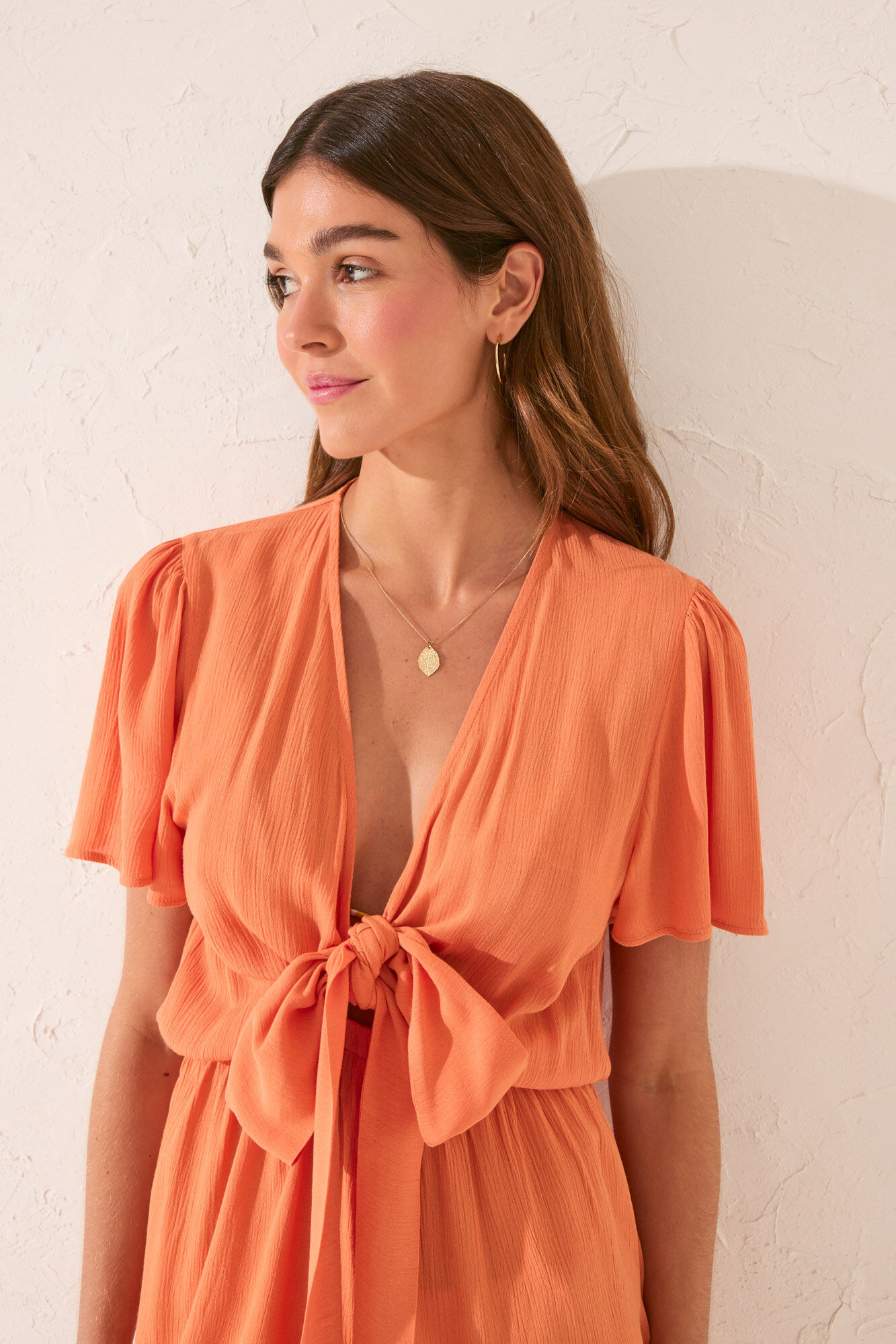 Women'secret Mono corto viscosa naranja 