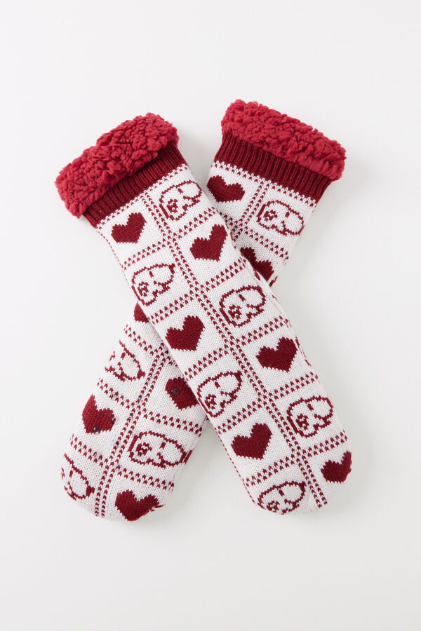 Women'secret Meias longas de tric&ocirc; Snoopy bege