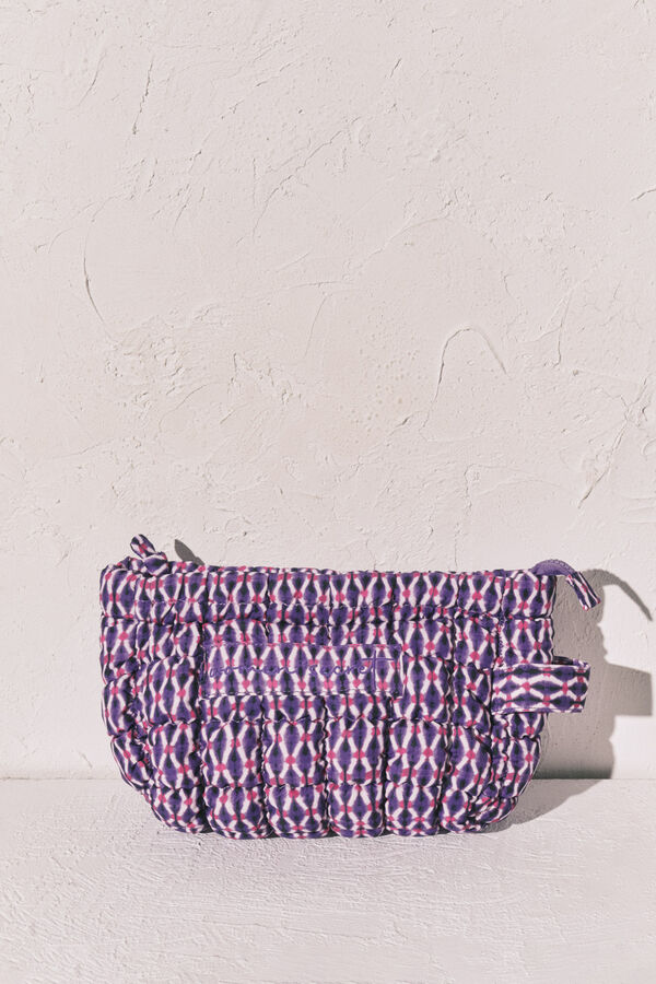 Women'secret Neceser mediano acolchado morado estampado