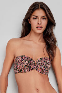 Gisela Top bikini bandeau print leopardo