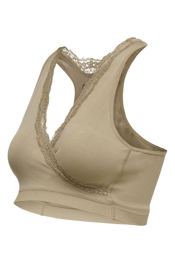 Sujetador Cruzado Honeylove Liftwear Talla L - Color Fig, Sin Aros, Cierre Trasero