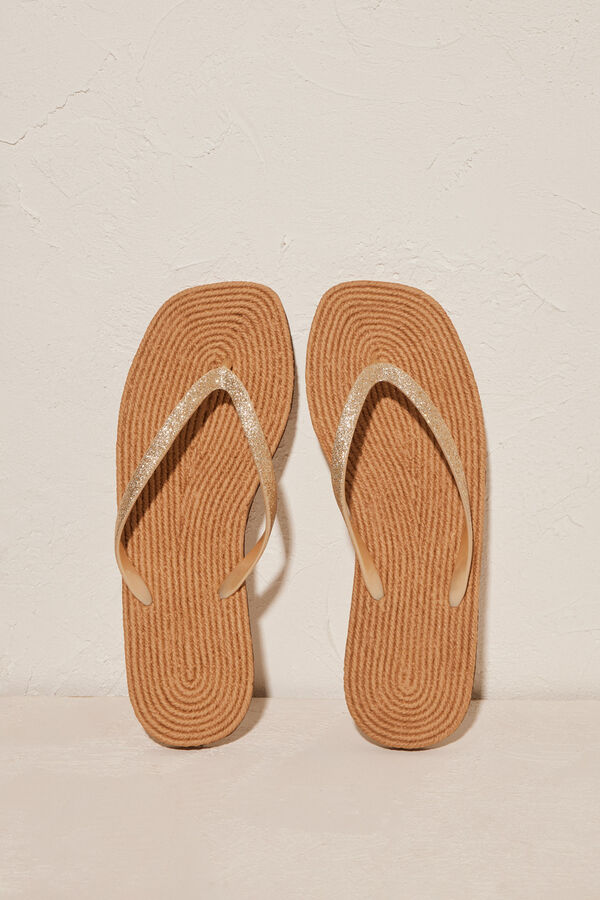 Women'secret Chanclas mujer efecto esparto nude