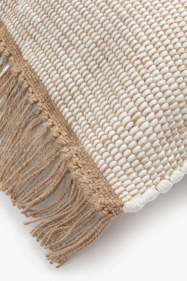 Womensecret Funda de cojín algodón y yute Crema 60x60 cm.  beige