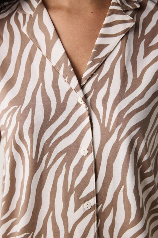 Penti Conjunto de pijama camiseiro longa zebra estampado