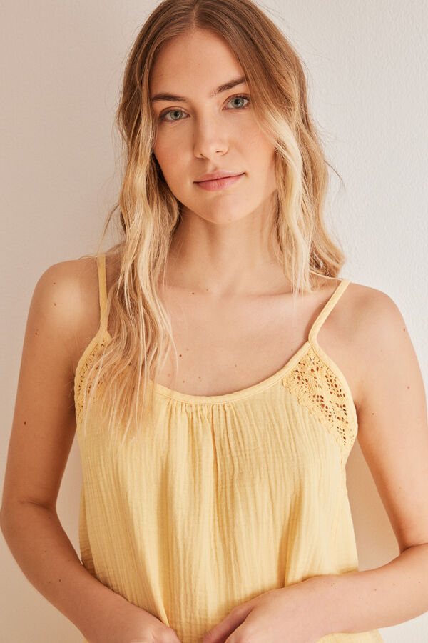 Women'secret Vestido muselina amarillo amarillo