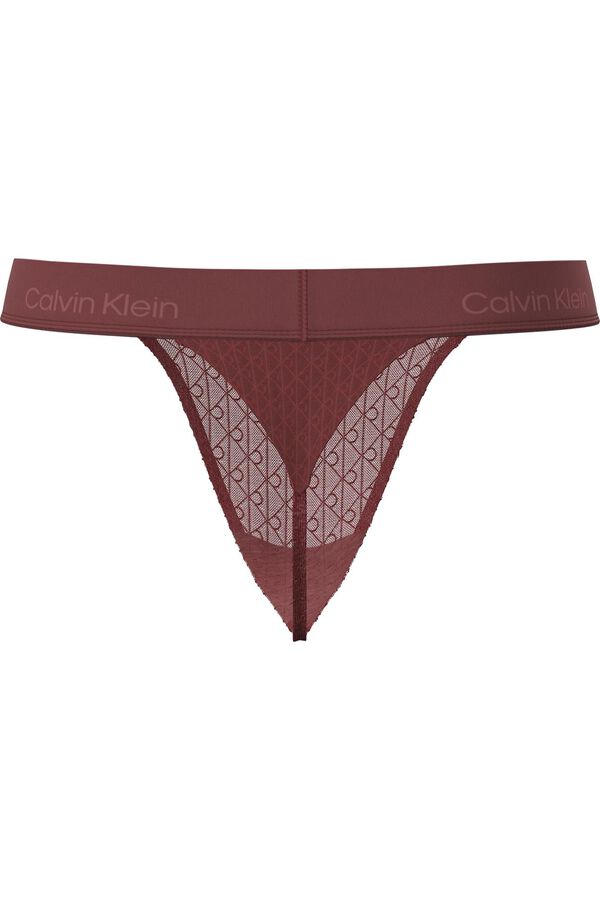 Calvin Klein Braga tanga de hilo microfibra burdeos