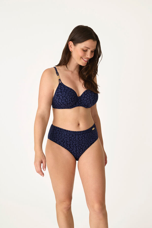 Promise Top bikini aros animal print azul