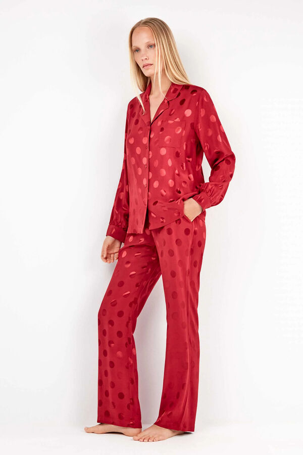 Gisela Pijama camisero topitos estampado