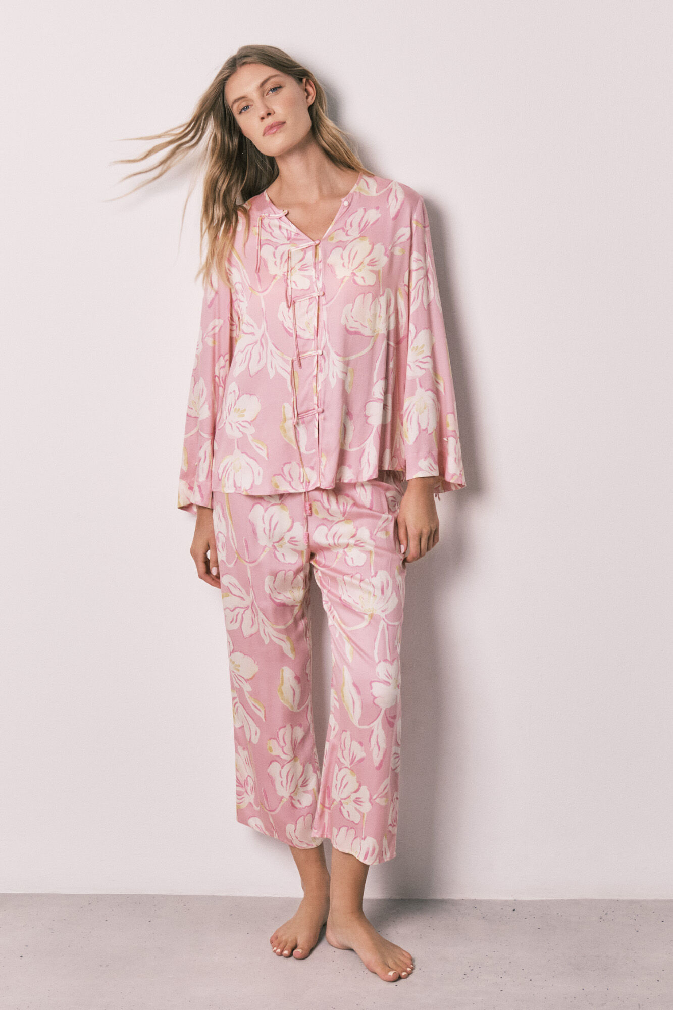 Women'secret Pijama largo satinado estilo oriental