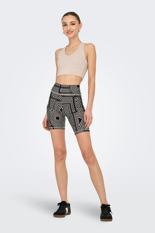 Only Play Leggings de ciclismo estampado cinzento