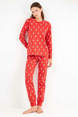 Gisela Conjunto pijama en punto interlock micro estampado Snoopy blanco