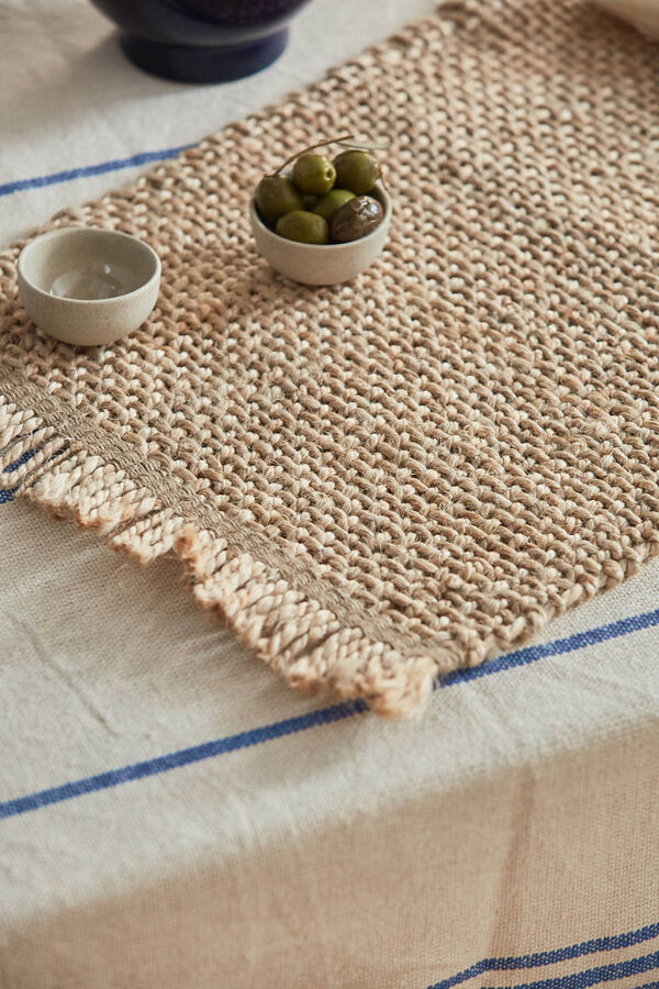 Calma House Mantel individual de yute trenzado Arena nude