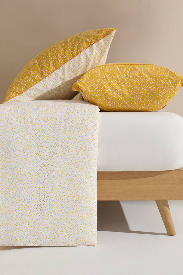 Textura Funda n&oacute;rdica topos algod&oacute;n percal. Cama 105-110cm. amarillo