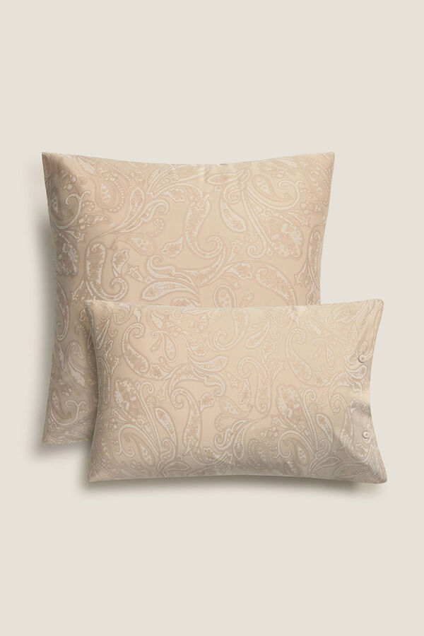 Textura Funda de almohada de sat&eacute;n estampada kaki