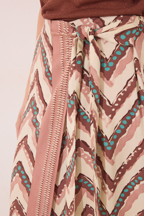 Women'secret Pareo midi estampado tribal marrón