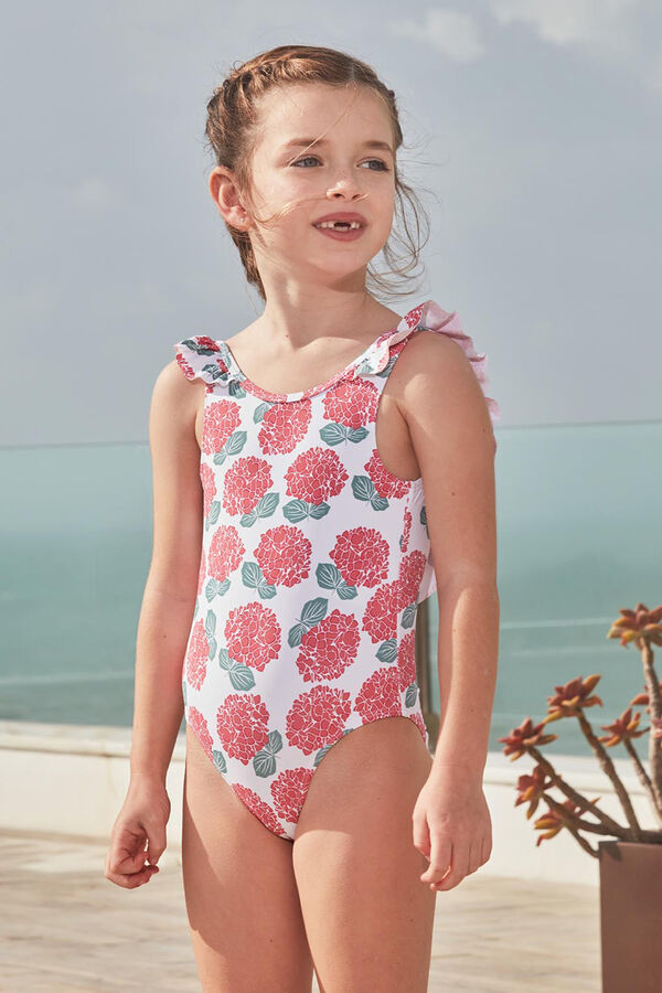 Gocco Maiô branco estampado hortênsia branco