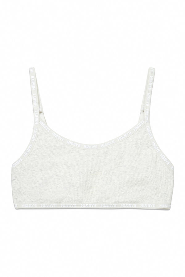 HI&BYE Top de soutien de algodão com copas removíveis em cinza cinzento