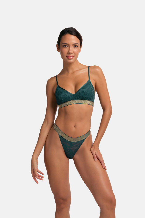 Dorina Pacote de 2 tangas de lurex verde
