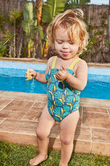 Gocco Ba&ntilde;ador flores con contraste azul azul