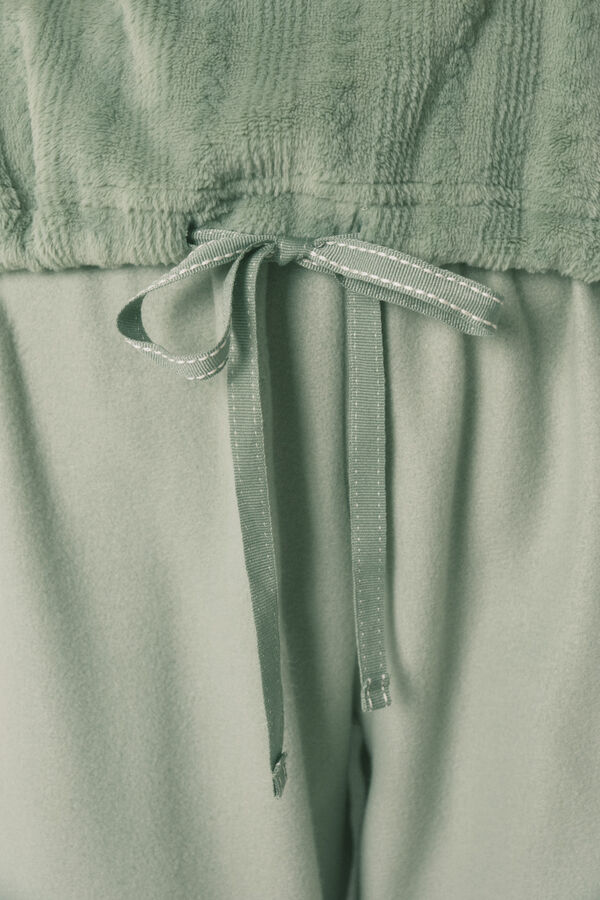 Women'secret Pijama largo polar verde verde