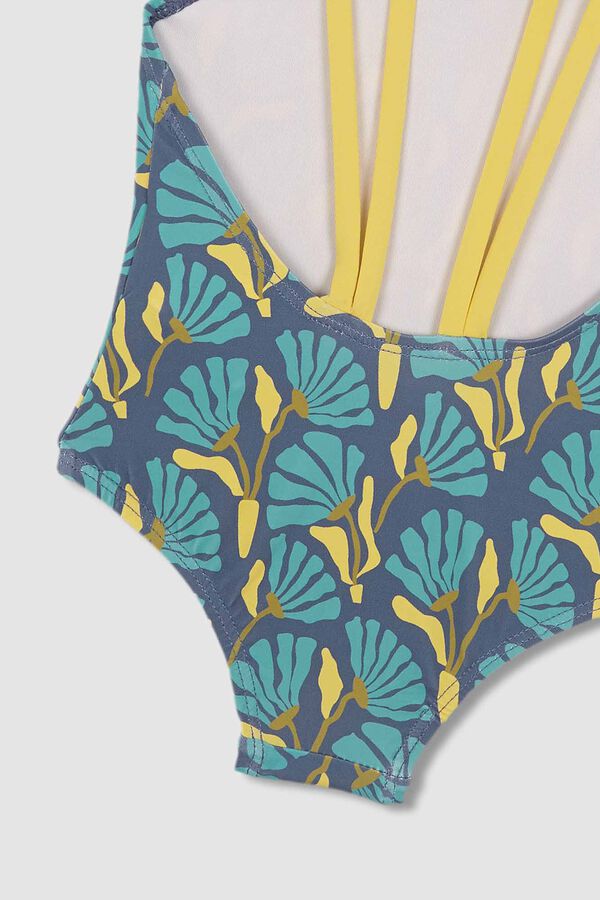 Gocco Ba&ntilde;ador flores con contraste azul azul