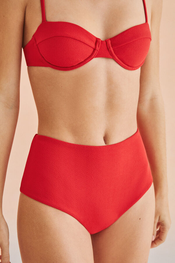 Womensecret Braga bikini culotte textura rojo rojo