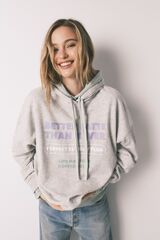 HI&BYE Sweatshirt capuz em felpa de algod&atilde;o cinzento cinzento