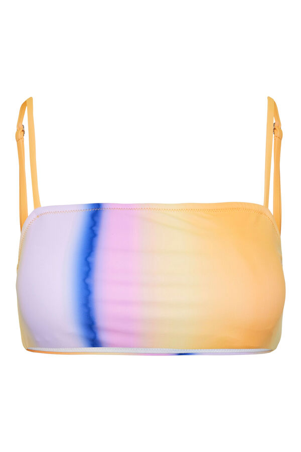 Pieces Top biquíni bandeau estampado. vermelho