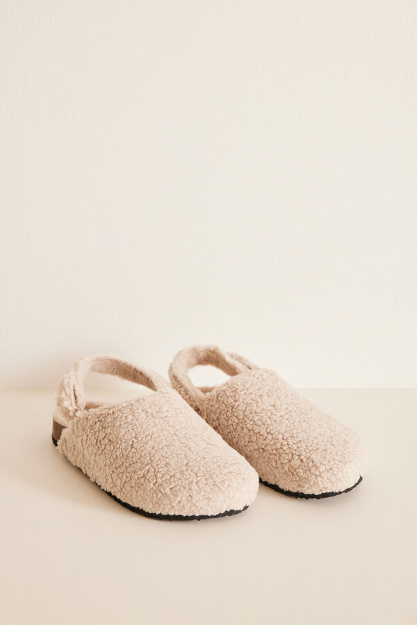 Women'secret Chinelos de quarto casa soca borrego bege