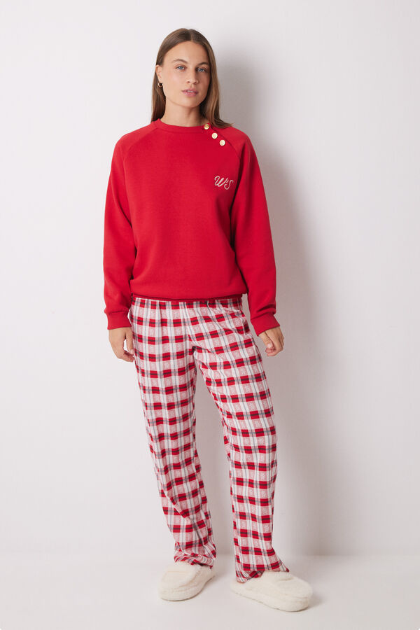 Women'secret Sweatshirt de pelúcia de algodão vermelho vermelho