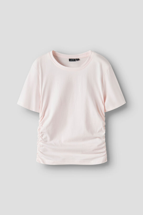 Lmtd T-shirt de manga curta com franzido rosa