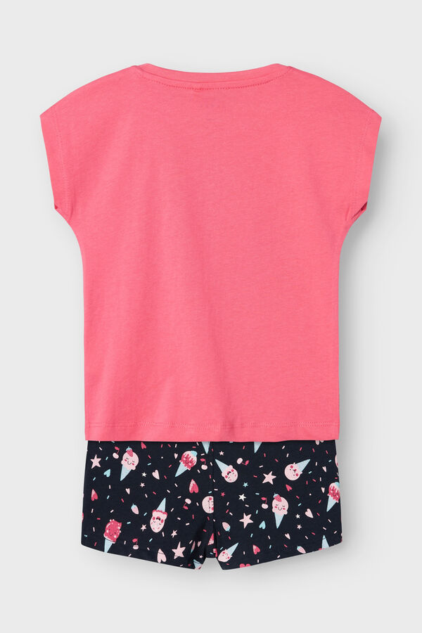 Name it Conjunto ni&ntilde;a manga corta rosa