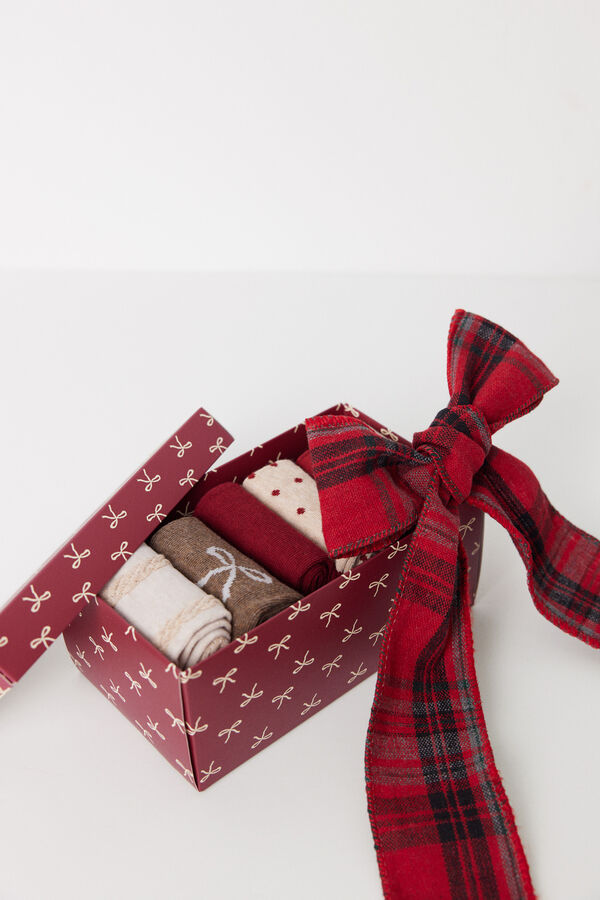 Women'secret Pacote de 6 meias longas de algod&atilde;o variadas estampado