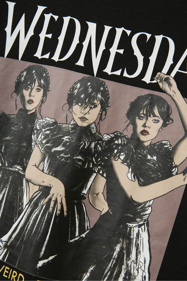 Name it Camiseta Wdnesday de ni&ntilde;a negro