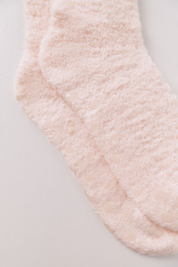 Women'secret Calcetines largos pelo rosa lurex rosa