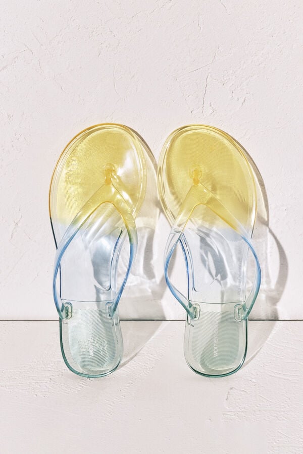 Women'secret Chinelos transparentes verde verde
