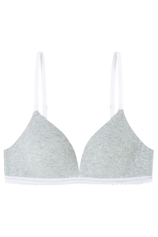 Women'secret CHARMING Soutien triangular de algod&atilde;o enchimento cinza cinzento